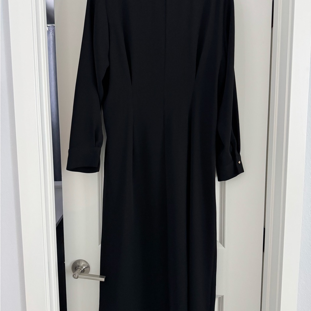 Zara Black Pleated Button-Down Dress - Picture 4 of 8